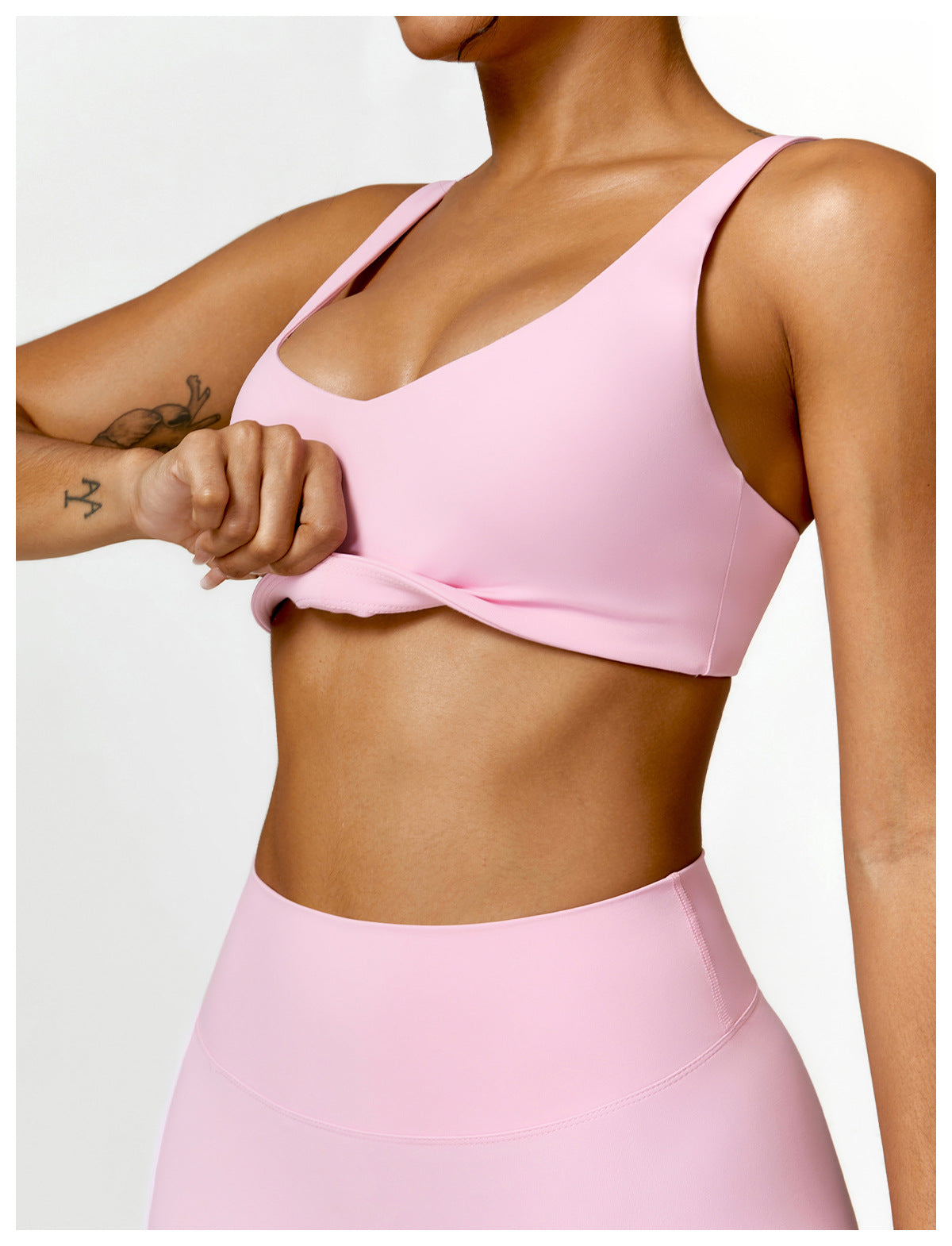 Pink Seamless Crop Top & High-Waisted Leggings Set
