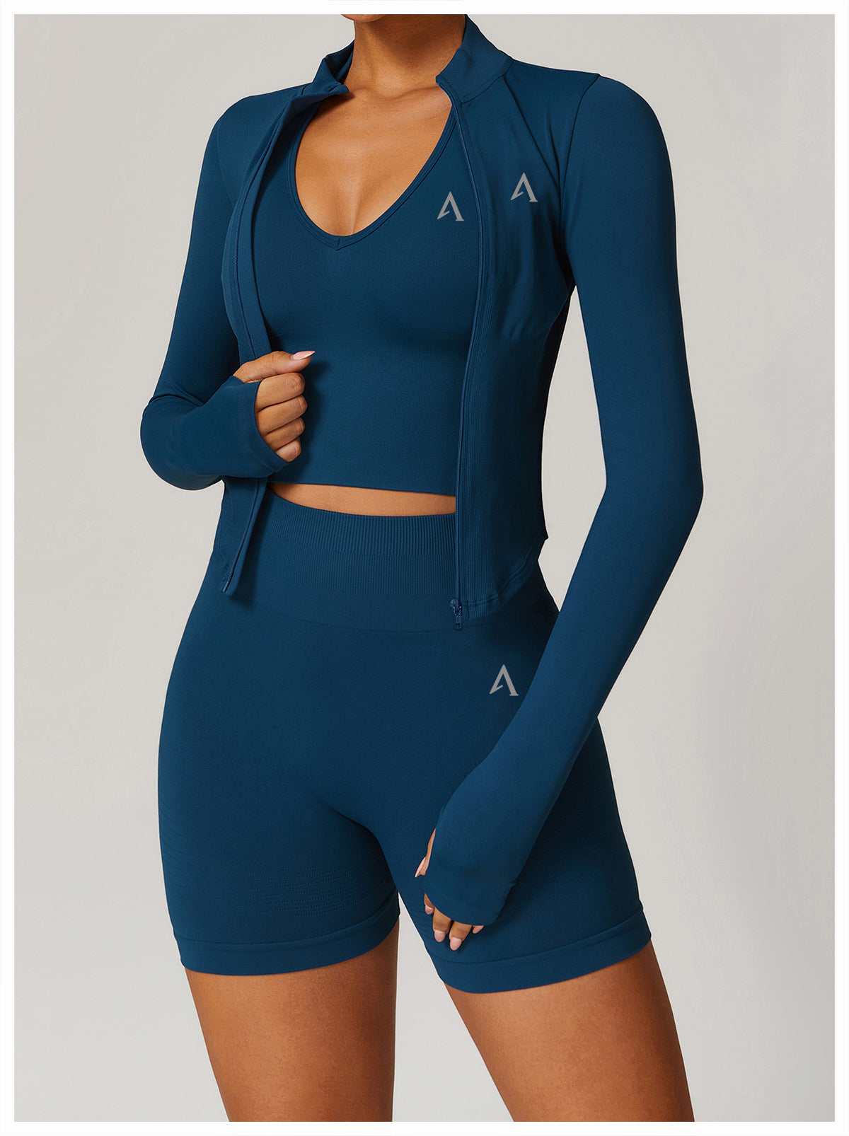 AMEL Women’s SculptFit Long Sleeve Active Set – Midnight Blue