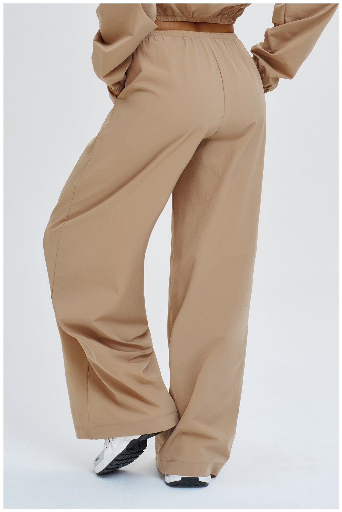 Beige Cropped Lightweight Utility Coat