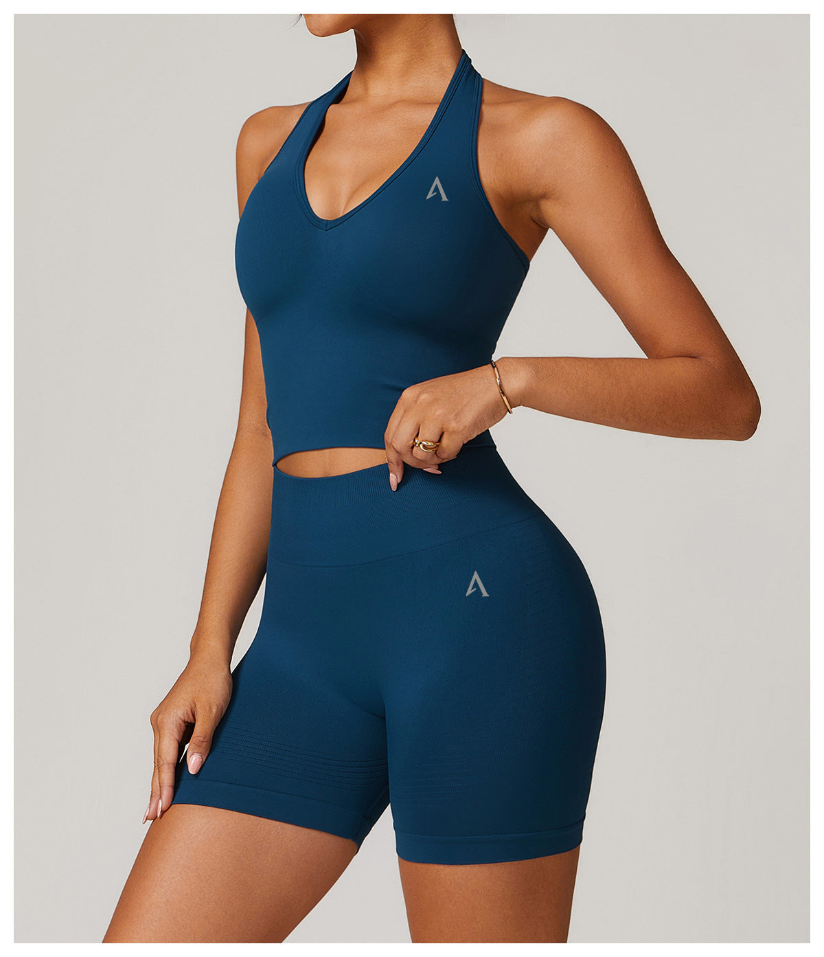 AMEL Women’s SculptFit Long Sleeve Active Set – Midnight Blue