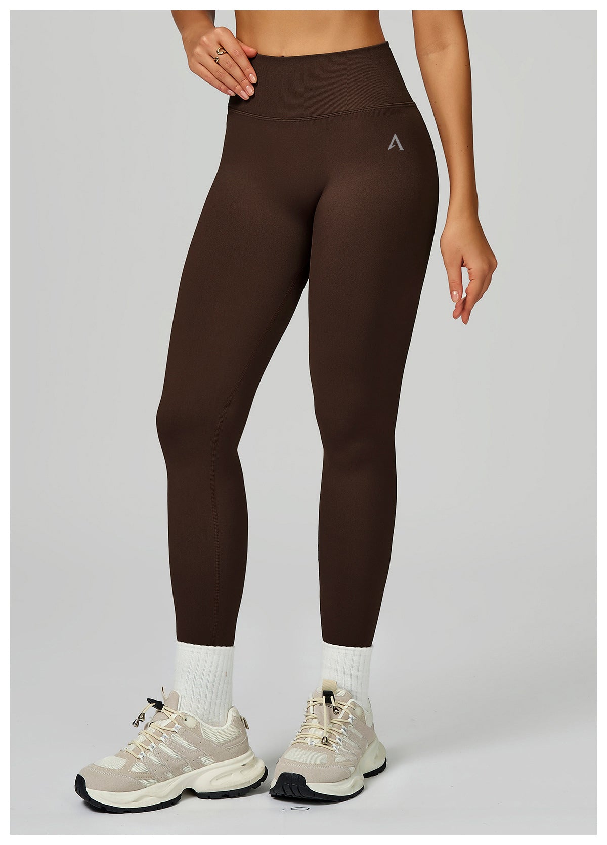AMEL Sculpt Seamless Longline Bra & Shorts Set – Mocha Brown