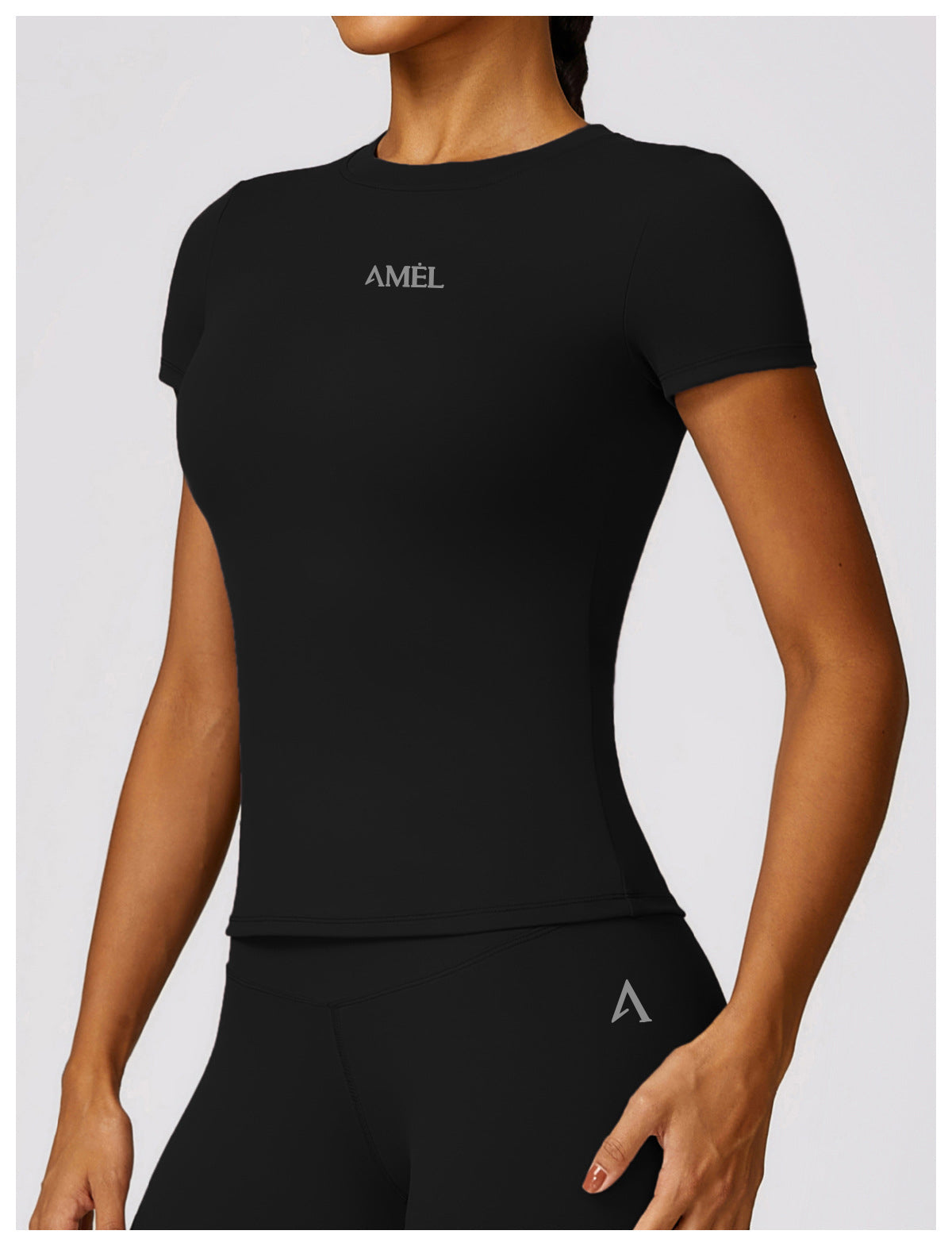AMEL Essential Sculpt T-Shirt & Leggings Set – Black