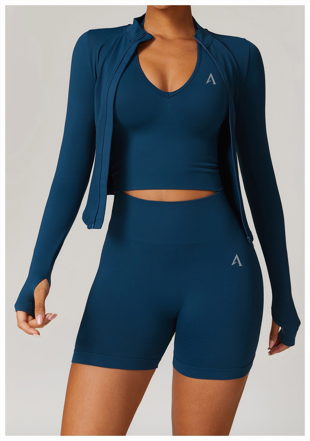 AMEL Women’s SculptFit Long Sleeve Active Set – Midnight Blue