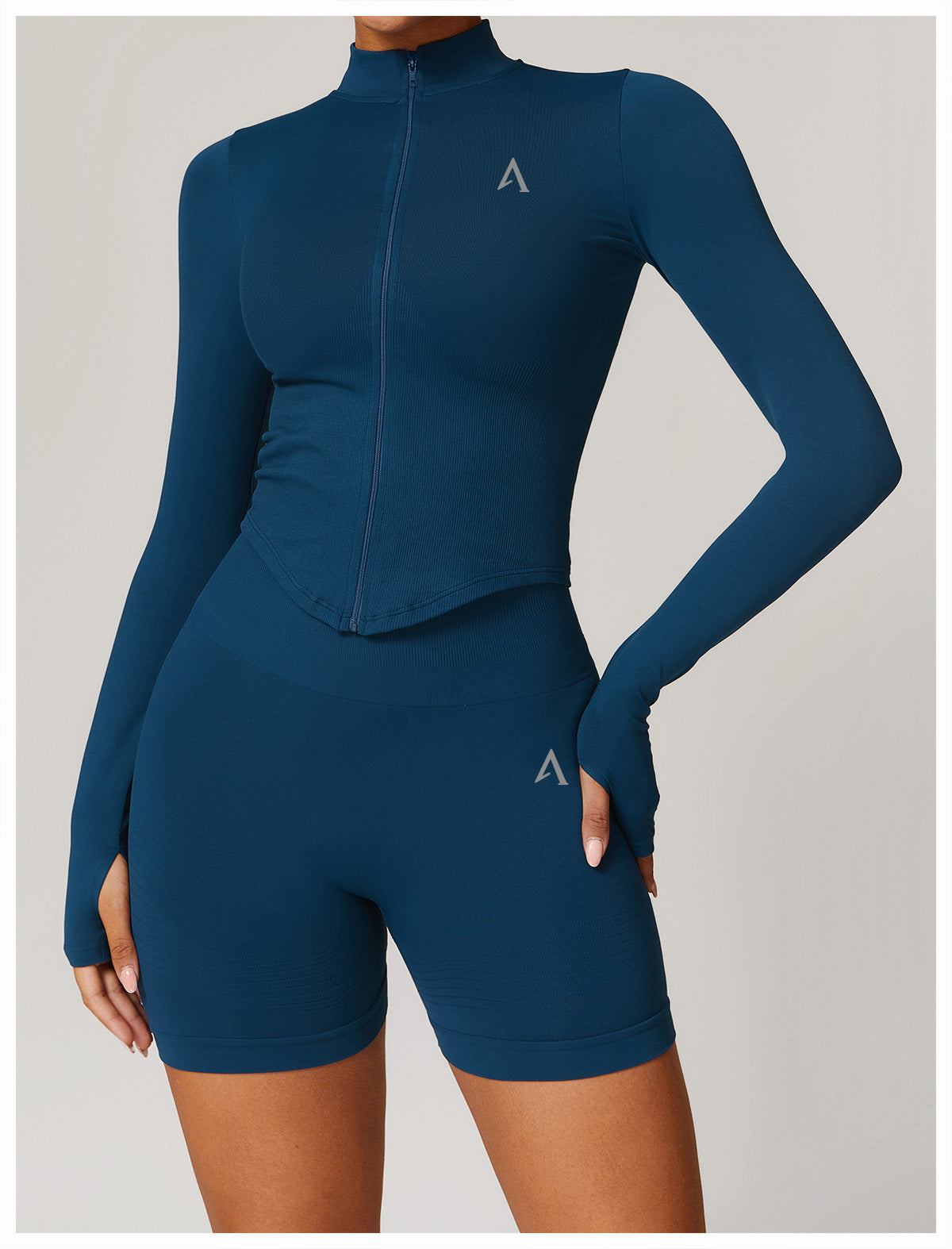 AMEL Women’s SculptFit Long Sleeve Active Set – Midnight Blue