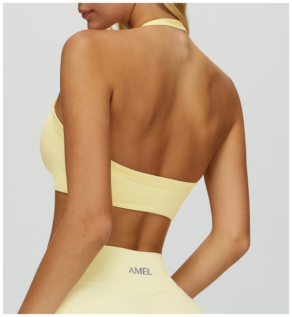 AMEL Twist Front Sculpt Activewear Set – Lemon Yellow